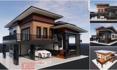 แบบบ้านสวยโมเดิร์นชั้นครึ่ง 3 ห้องนอน 3 ห้องนอน พื้นที่ใช้สอย 140 ตร.ม